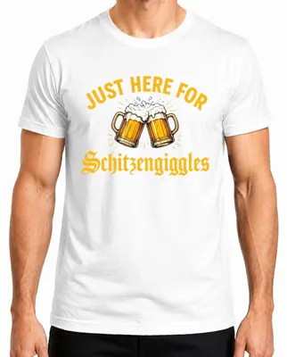 Zdjęcie produktu dla Koszulka męska "Schitzengiggles Bier Party Trachtenshirt Lederhose", biała, rozmiar S