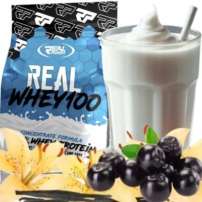 Immagine prodotto di Real Pharm Concentrato di proteine del siero di latte WPC 700 g di proteine in polvere, gusto: vaniglia e frutti di bosco