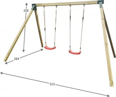 Produktbild von Doppelschaukel Kinder Holzschaukel Gartenschaukel - (4007)