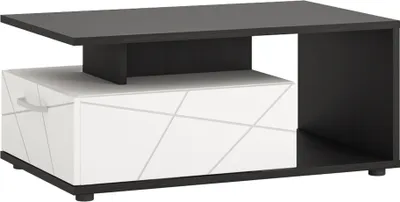 Produktbild von Couchtisch in weiß Hochglanz mit Eiche schwarz, VISALIA-129