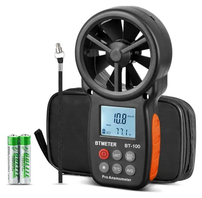 Digitale Anemometer, Windgeschwindigkeitsmesser, 0,67–140 km/h, LCD