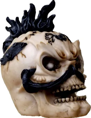 Produktbild von Gothic Deko Figur Sensemann Skelett Skull Reaper Schädel Totenkopf Irokese Punk