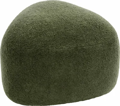 Produktbild von CLP Sitzhocker Alfrisa mit Teddystoff oval Fußhocker stabiles Holzgestell | dunkelgrün Farbe dunkelgrün