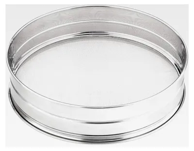 Produktbild von Großes Sieb aus rostfreiem Edelstahl, fein, Maschenweite 2,5 x 1,4 mm, Durchmesser 35,0 cm, Silber