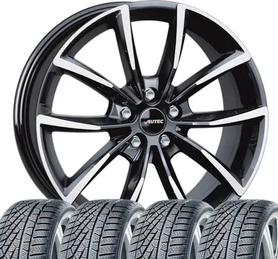 Produktbild von 4 Winter Kompletträder Astana 8x18 ET 25 5x112 Schwarz poliert mit 245/40 R18 97V Continental WinterContact™ TS 870 P XL FR für MG ZS