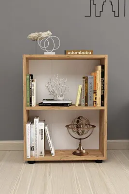 Produktbild von adambaba Bücherregal mit 2 Ablagen Kiefernholzoptik 55,3 x 20 x 72,2 cm