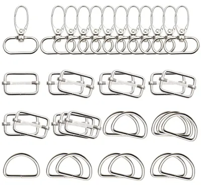 Imagen del producto de Juego de 36 anillas de metal plateado – para bolsos