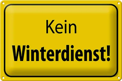 Produktbild von Blechschild Hinweis 30x20cm kein Winterdienst Warnschild