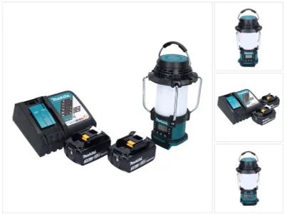 Produktbild von Makita DMR 055 RF Akku Radio 18 V FM mit Laterne 360° Taschenlampe + 2x Akku 3,0 Ah + Ladegerät