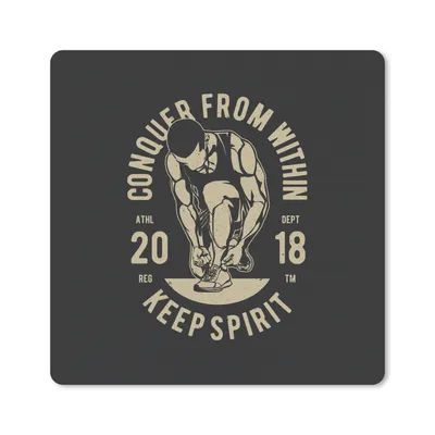Produktbild von MuchoWow® Mauspad Mousepad Sport - Retro - Zitate 20x20 cm - Mousepads - Maus Mat - Pad - Mausunterlage - Desk Mat - Bureauartikeln