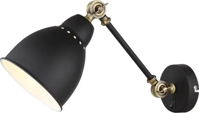 Produktbild von Wandleuchte innen – Weiße Metall-Lampenfassung mit weißem Lampenschirm – LED-Wandlampe für modernes Zuhause oder Büro – Mit Kabel.Color:Schwarz