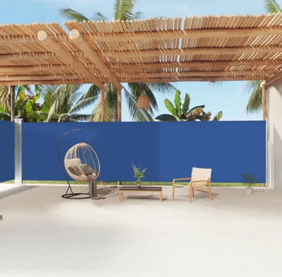 Produktbild von Maison Exclusive - Seitenmarkise Ausziehbar Blau 200x1200 cm
