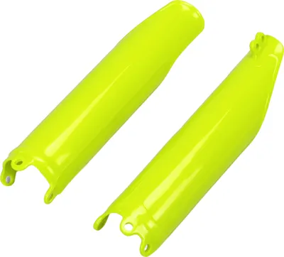 Obrázok produktu pre Chrániče vidlice UFO PLAST, 2-dielny kryt vidlice pre motocykel Honda CRF R 450 cm³, modelové roky 2009 – 2015, farba: neónovo žltá
