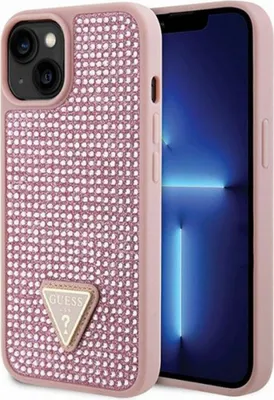 Produktbild von Guess Guhcp14Shdgtpp Etui Für Iphone 14 - Rosa Strass Dreieck