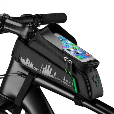 Image de Rockbros 029-1BK sacoche de cadre de vélo avec étui de téléphone - noir