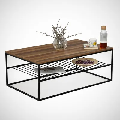 Image de Skye Decor, Etna - Walnut, table basse, noyer, panneaux de particules 100 % mélaminés, 95 x 55 x 43 cm