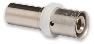 Produktbild von Selfio-Press Aluverbund Pressfitting Übergang Kupferrohr 16 x 2 mm - 15 mm (Pressanschluss) vernickelt TH + U Kontur