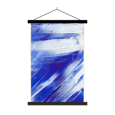 Produktbild von MuchoWow® Textilposter Farbe - Design - Blau 40x60 cm mit schwarzem Rahmen - Wanddekorationen