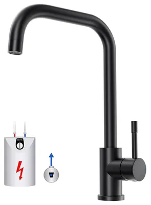 Produktbild von Küchenarmatur Niederdruck Schwarz Matt 3xG3/8 für Boiler Kaltwasser