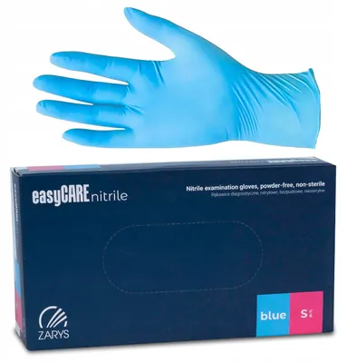 Produktbild von ZARYS easyCARE Nitrilhandschuhe Einweg Blau Größe S 100 Stück