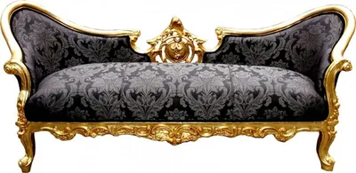 Produktbild von Casa Padrino Barock Sofa Vampire Schwarz Muster / Gold - Möbel