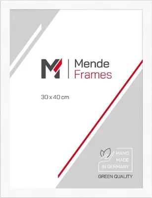 Produktbild von MendeFrames Holzrahmen 960 weiß gemasert 30x30 cm Antireflexglas