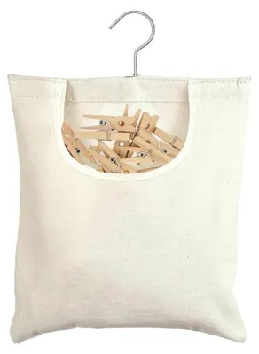 Wäscheklammerbeutel aus Leinen, 32 x 28 cm, Beige