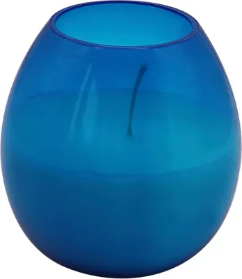 Produktbild von Partykerze im PVC-Becher mit weisser Wachfüllung 110 x 110 mm blau