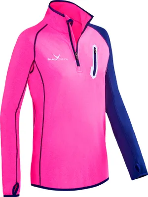 Produktbild von BLACK CREVICE - Damen Microfleece Funktionsshirt I Midlayer I Second Layer | Farbe: Pink/Blau | Gr: 38