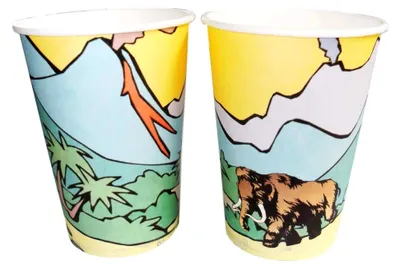 Produktbild von Steinzeit-Becher 8 Stück // Steinzeitgeburtstag Becher