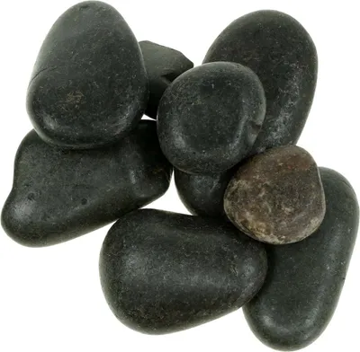 Produktbild von Flusskiesel Mattschwarz Natursteine Dekosteine Aquascaping Garten Deko 15-60mm 2kg