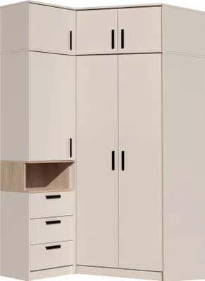 Produktbild von Marmex Möbel Mehrzweckschrank-Set Grant Set 12 C, (4-St., Regal mit Schrankaufsatz, Eckschrank mit Schrankaufsatz), Türen mit Soft-Close-Funktion