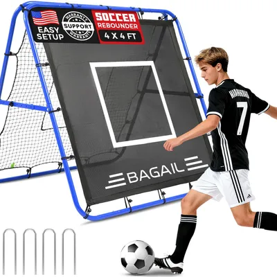 Immagine prodotto di Rete di rimbalzo a doppia faccia per l'allenamento di calcio, con angoli regolabili e struttura fissabile