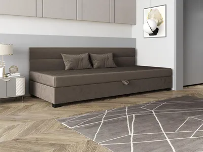Obrázek produktu pro Jednolůžková čalouněná postel 120x195 NALINDA BIZ 2 - tmavě hnědá