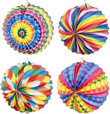 Produktbild von Deko Papierlaterne "Karneval" Ø 22 cm | Mehrfarbig