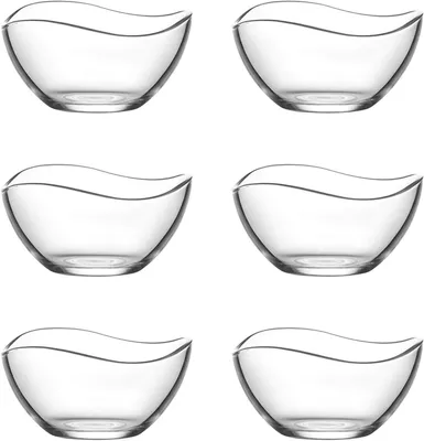 Productafbeelding van Solidchoice - Set van 6 Glazen Schalen 310ml voor Salades en Desserts