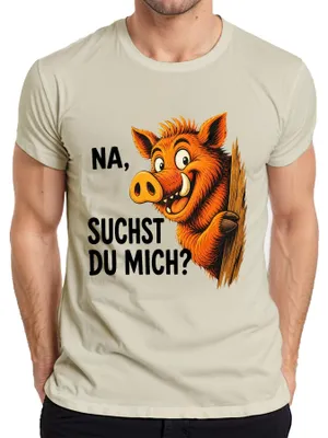 Immagine prodotto di T-shirt da uomo con scritta "Caccia al cinghiale", stile sarcastico, taglia 3XL, motivo: natura