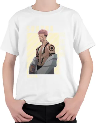 Produktbild von Sukuna Jujutsu Kaisen Ryomen Sukuna Anime Manga Otaku Geschenk Uni Kinder T-Shirt, Weiß, 128
