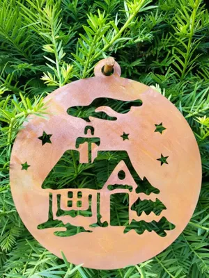 Produktbild von Edelrost Christbaumkugel Haus