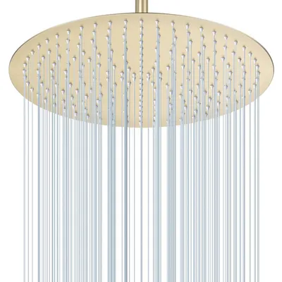 Zdjęcie produktu dla Głowica prysznicowa Regendusche, średnica 40 cm, okrągła, złota, montaż sufitowy, stal nierdzewna 304, oszczędzająca wodę, 230 dysz