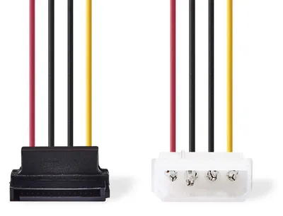 Produktbild von Nedis Interne Stromkabel - Molex Stecker - SATA 15-Pin-Buchse - Vergoldet - 0.15 m - Rund - PVC - Mehrfarbig - Umschlag