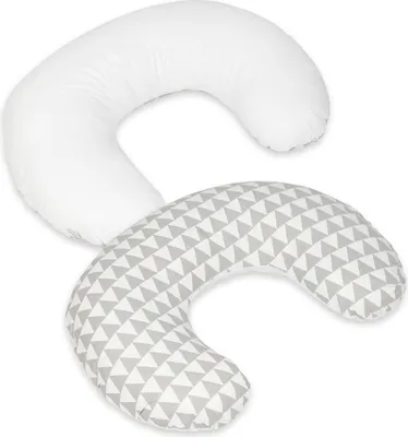 Image de Coussin d'appui-tête avec triangles blancs et gris