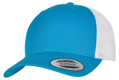 Productafbeelding van Klassieke truckerpet, tweekleurig, model FK1772 (one size) (turquoise/wit)
