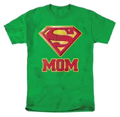 Produktbild von Superman - "Super Mom" T-Shirt für Herren/Damen Uni TV36831 (S) (Leuchtendes Gelbgrün)
