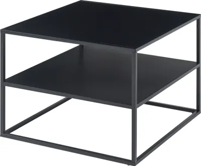 Obrázok produktu pre Konferenčný stolík "Solund" s policou oceľ 60 x 60 x 45 cm čierna, matná