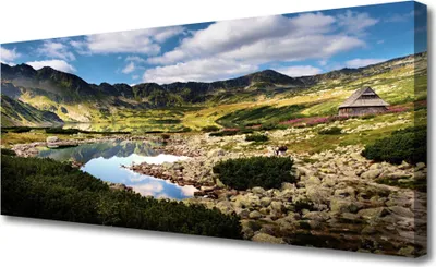 Produktbild von Tulup Leinwand-Bilder 125x50 Wandbild Canvas Kunstdruck Gebirge See Landschaft