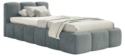 Produktbild von Selsey Cloudy Low – Polsterbett 90x200 cm, Samt Grau