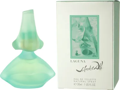 A perfume bottle and its packaging are displayed side-by-side against a white background.