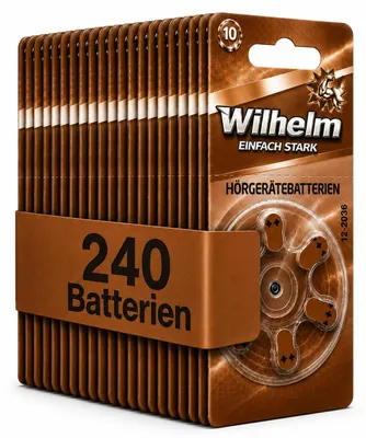 Produktbild von 240 x WILHELM Hörgerätebatterien Typ 312 braun Hörgerätbatterie PR41 ZL4  1,4/1,45 V