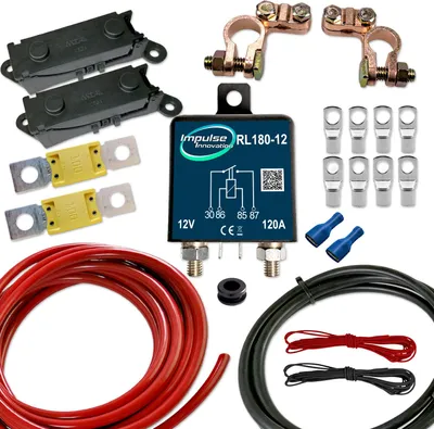 Produktbild von Zweitbatterieset RL180-12 PRO Trennrelais 12V 120A 6m 25mm² Kabel
